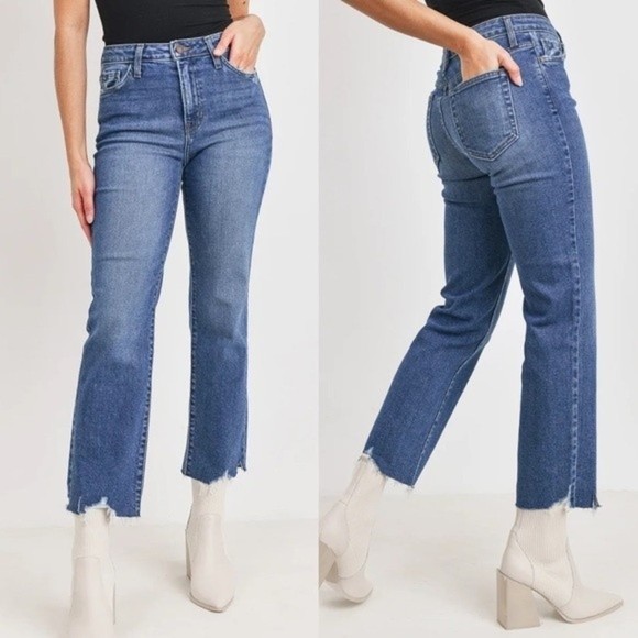 Just Black Denim - EUC Just Black Denim The Vintage Straight Leg Jeans Dark Denim Wash 26 Waist